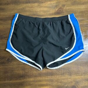 Nike Dri-FIT Tempo Running Shorts Black Blue White Womens Small Athletic Workout